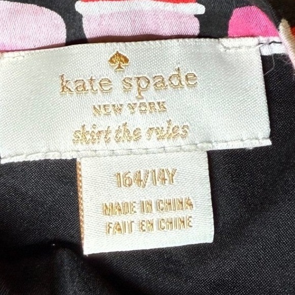 Kate Spade New York Cupcake Print Skirt Black Pink Red Girls 14Y KSCYG0469 - Picture 2 of 12